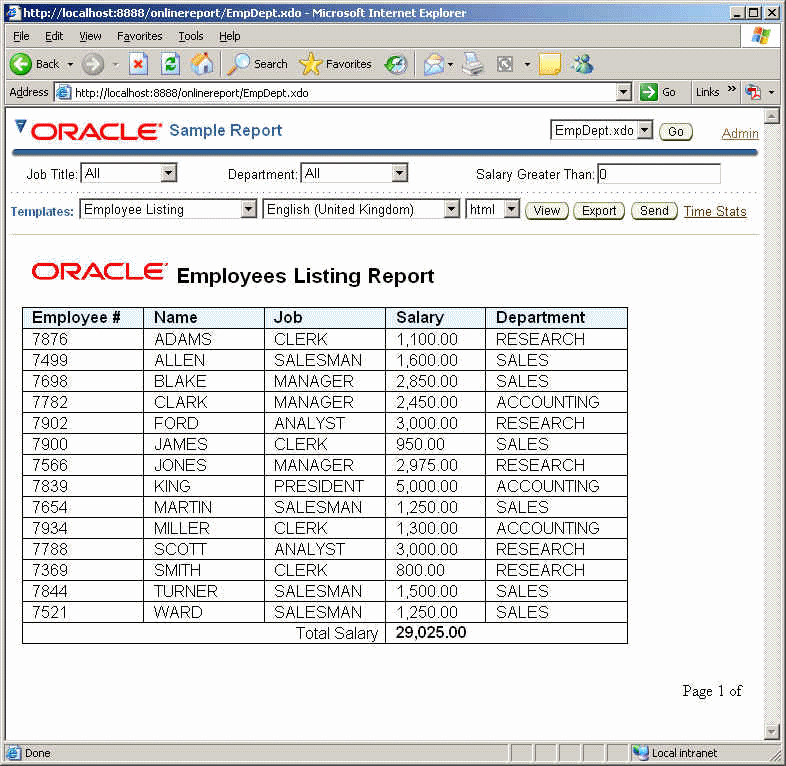 screenshot showing a data table