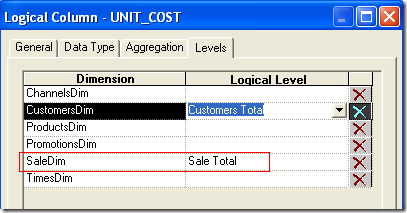 screenshot of a logical column interface