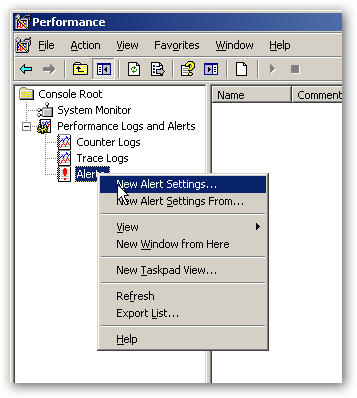 screenshot of new alert settings dashboard
