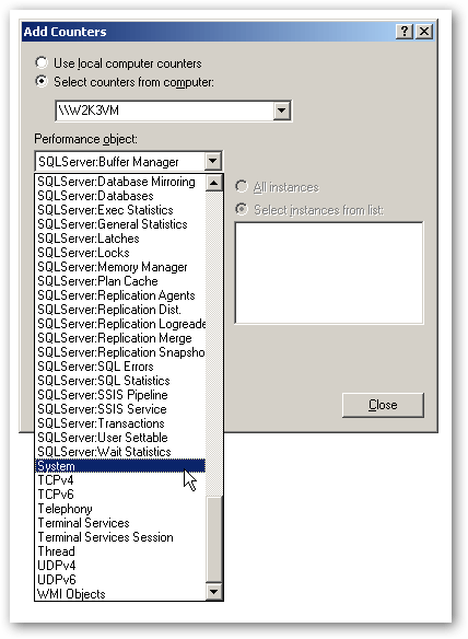 screenshot of the add counters interface