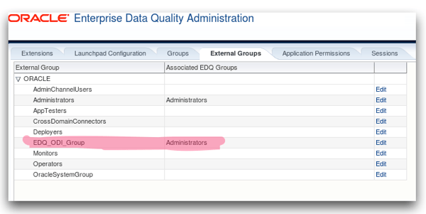 EDQ Administration interface
