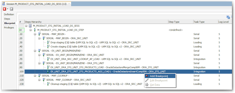screenshot of Oracle Data Integrator interface