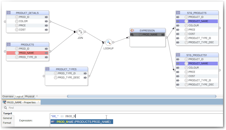 screenshot of Oracle Data Integrator interface