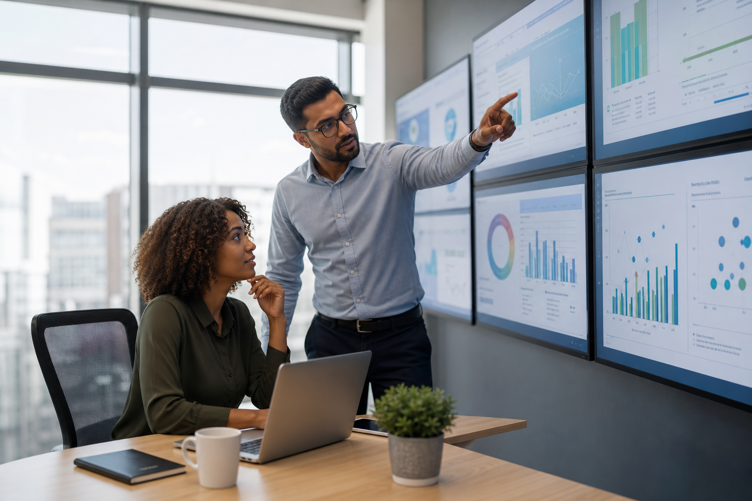 Oracle Analytics Consultants Collaborating on Project