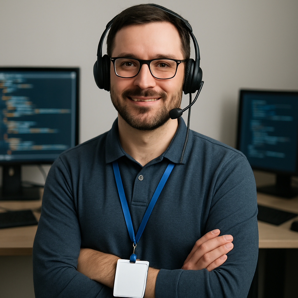 professional who works in the IT department do not show a server behind them-1