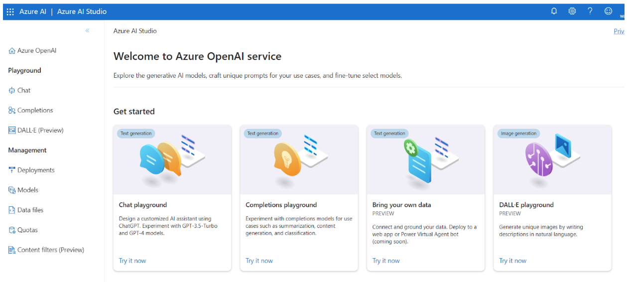 Trying out Large Language Models with Azure OpenAI Service