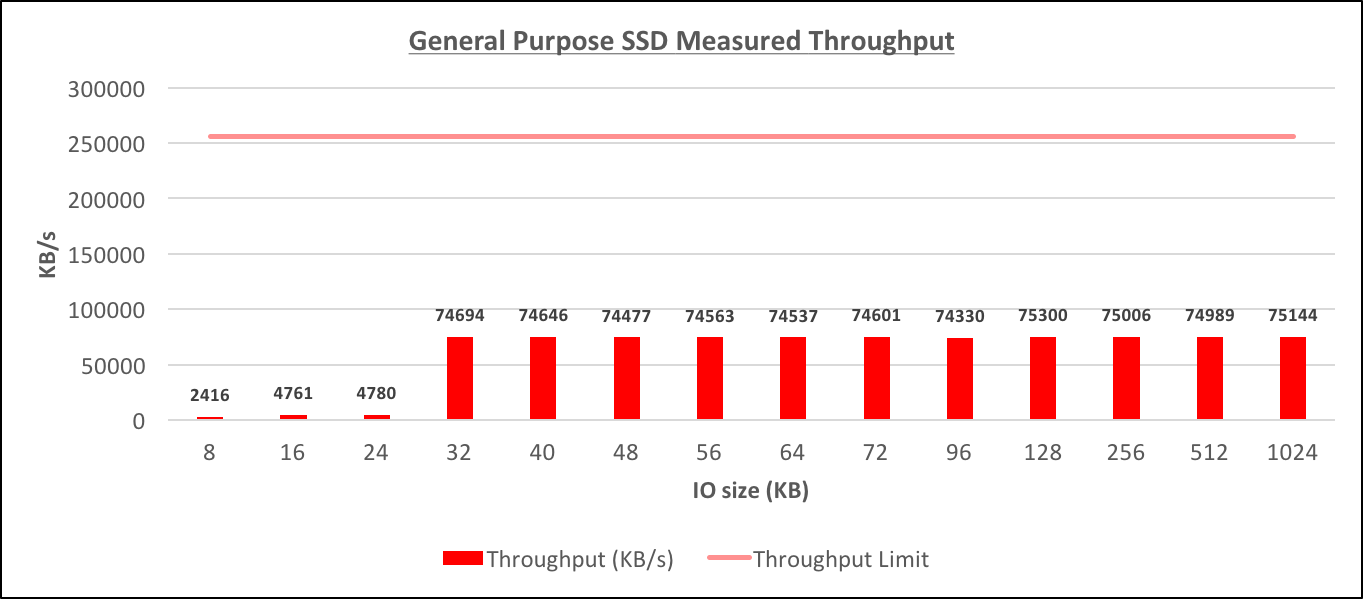 General Purpose SSD Measured Throughput