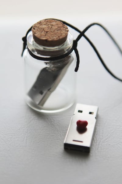 USB message in a bottle.
