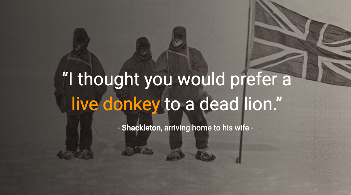 Shackleton's message to his wife.
