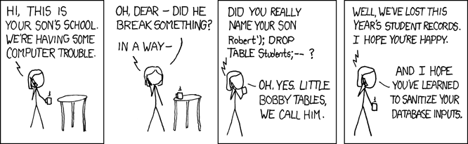 XKCD: little Bobby Tables
