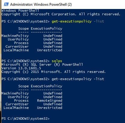 Powershell error: sqlps.ps1 cannot be loaded because running scripts is ...