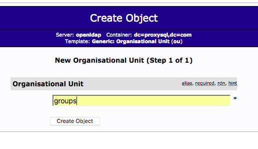 Create groups organisational unit