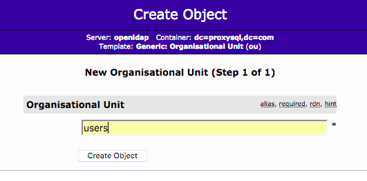 Create users organisational unit