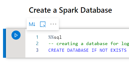 Creating a Spark database.