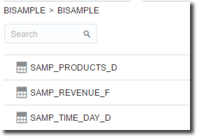 screenshot of a Bisample table