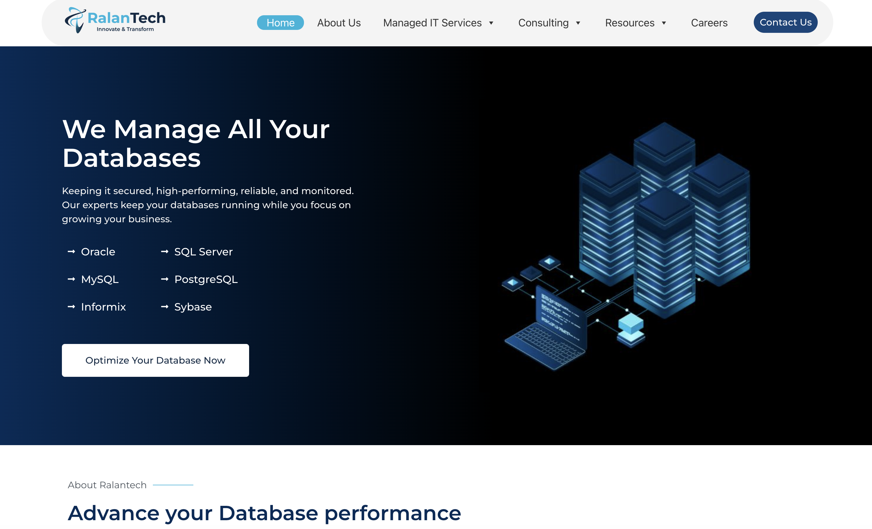 RalanTech provides a "reactive" model for DBA support services.