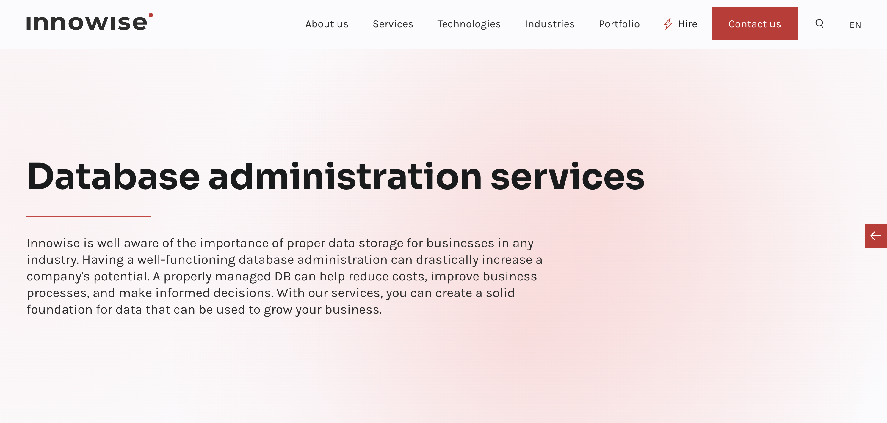 Innowise provides staff augmentation databases services.