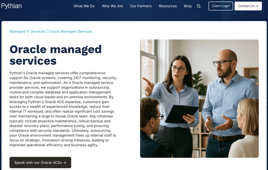 Pythian is the Oracle managed service provider of choice for leaders who refuse to be locked into a single ecosystem.