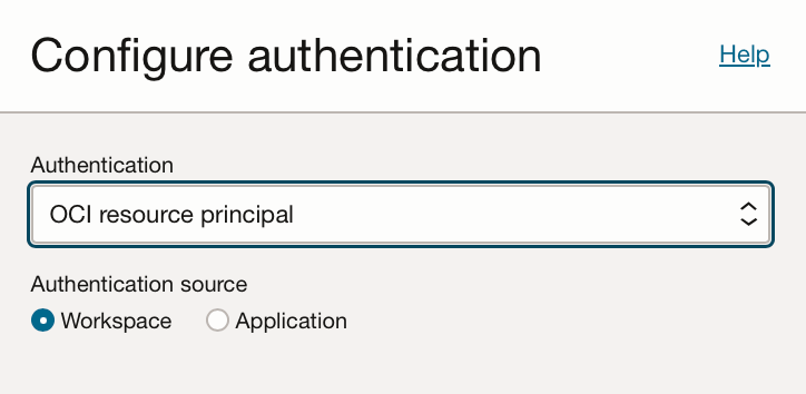 screenshot of the authentication options interface