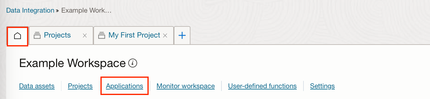 screenshot of the workspace editor