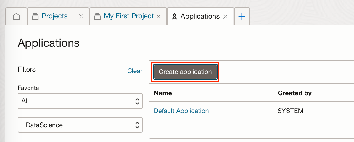 screenshot of the application editor