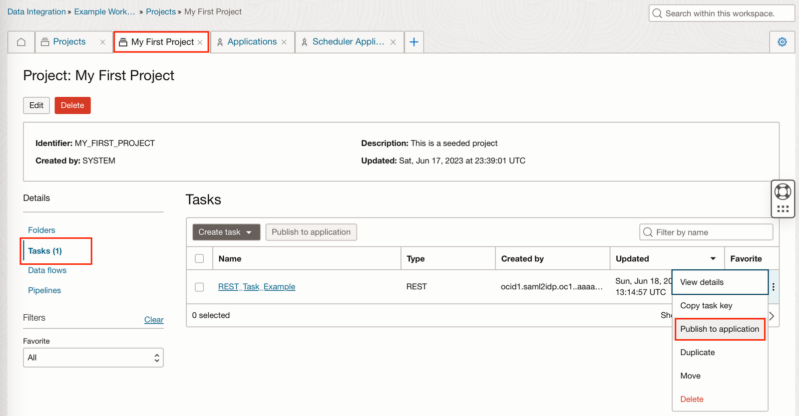 screenshot of the application publisher