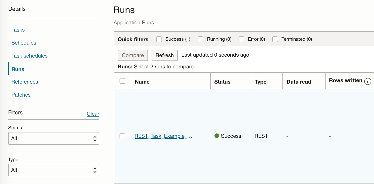 task running dashboard