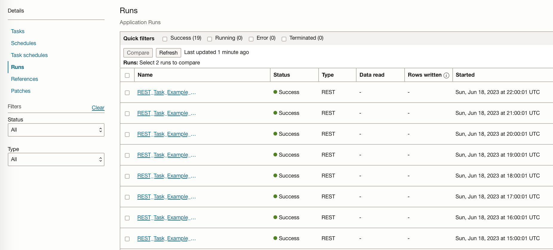 completed tasks history