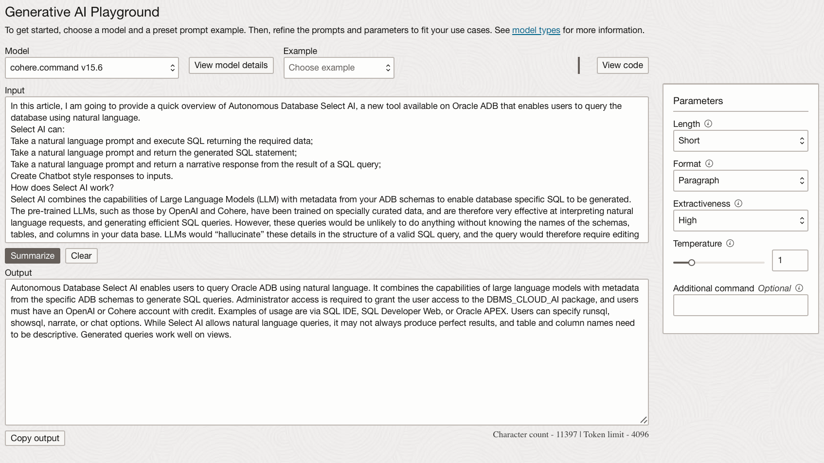 screenshot of a chat window with AI
