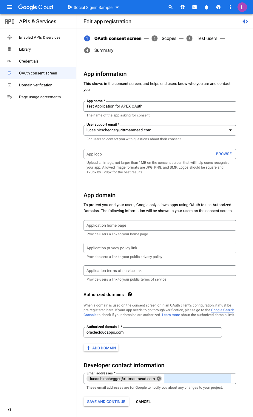 screenshot of the google cloud interface