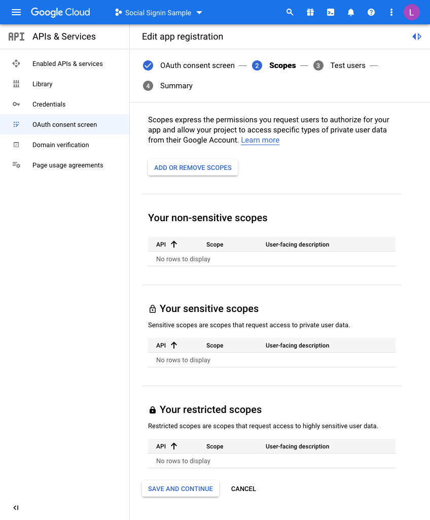 screenshot of the google cloud interface