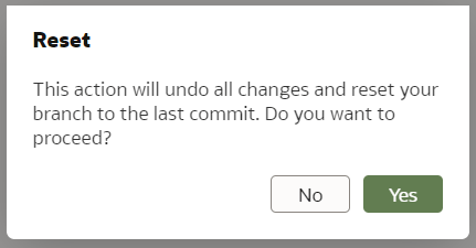 screenshot of reset confirmation message