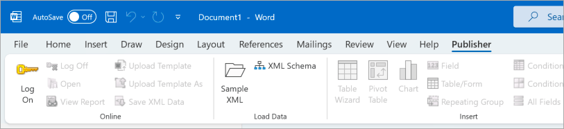 Screenshot of microsoft word
