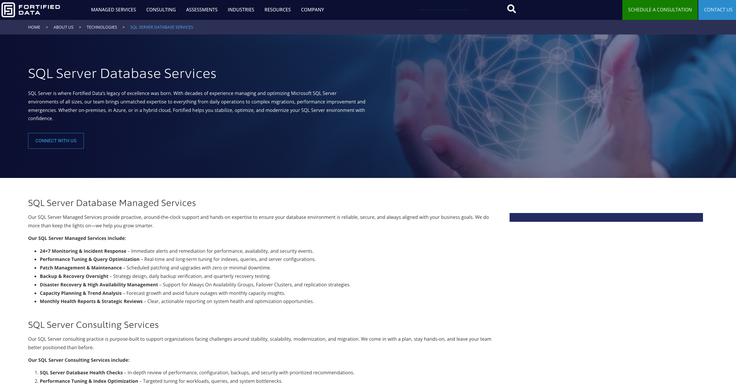 Fortified Data positions itself as a stability-first provider, emphasizing the health and longevity of your data estate above all else.