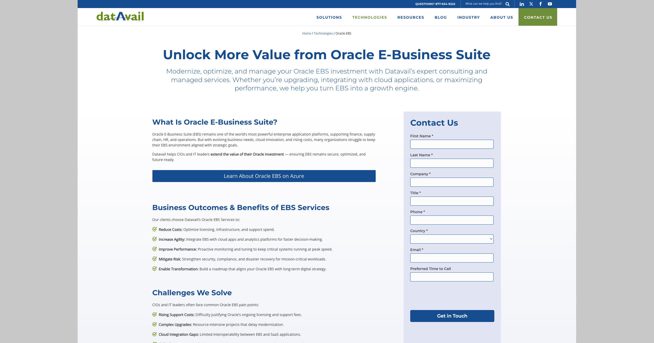 Datavail Oracle EBS consulting services.