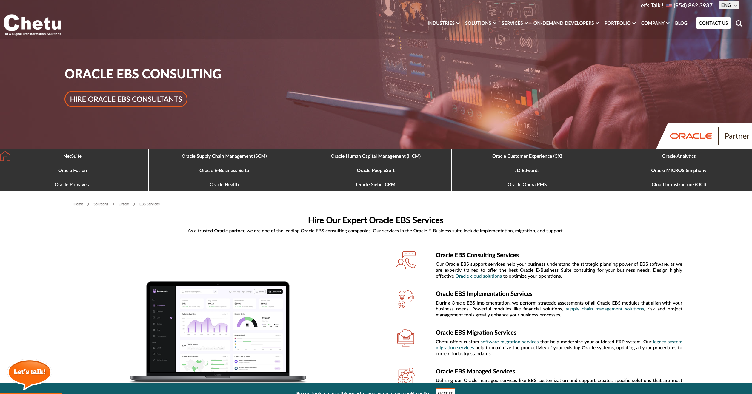 Chetu Oracle EBS consulting services.