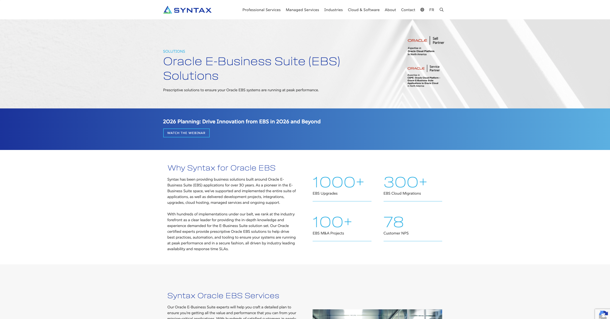 Syntax Oracle EBS consulting services.