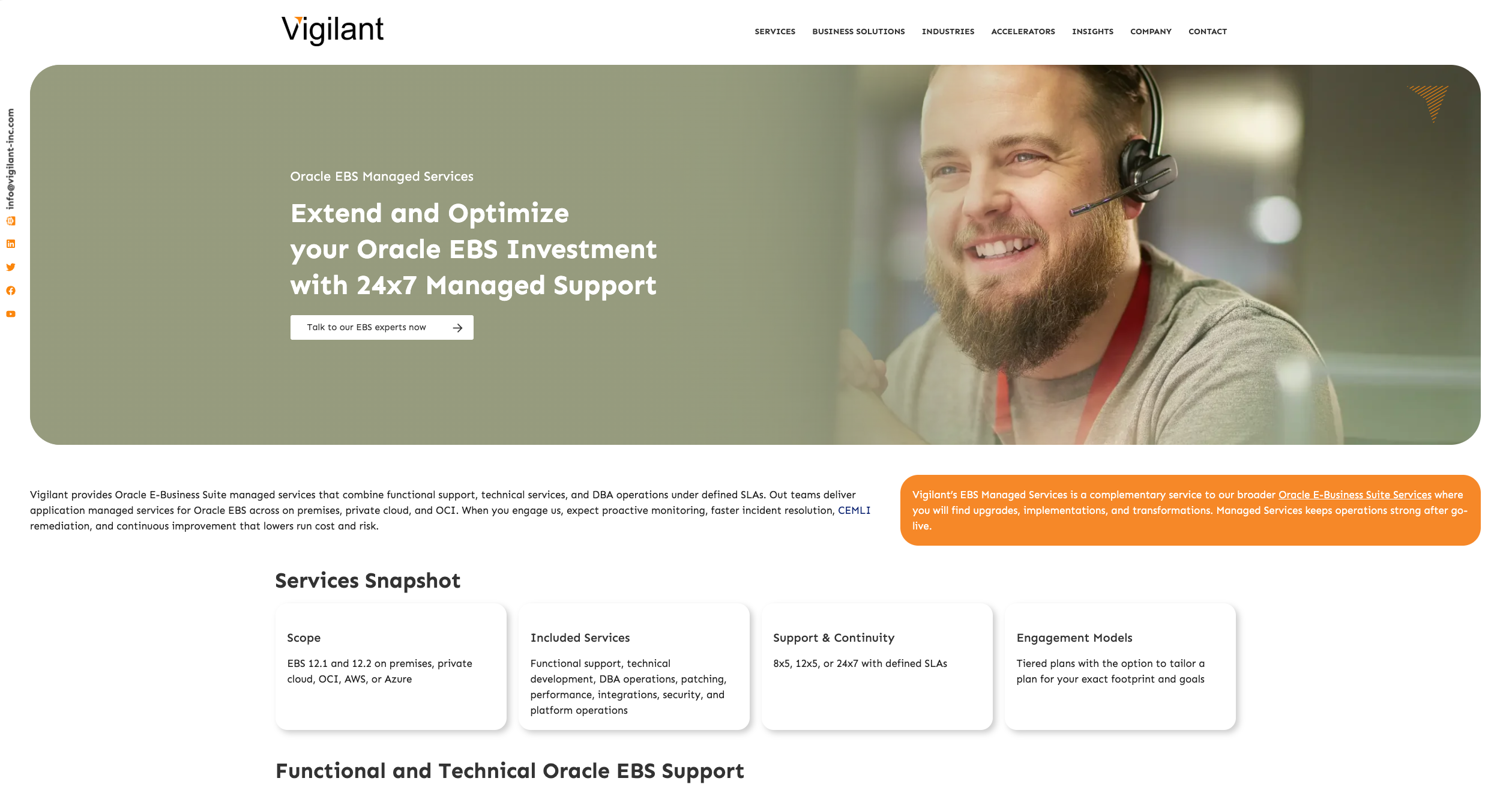 Vigilant Technologies Oracle EBS consulting services.