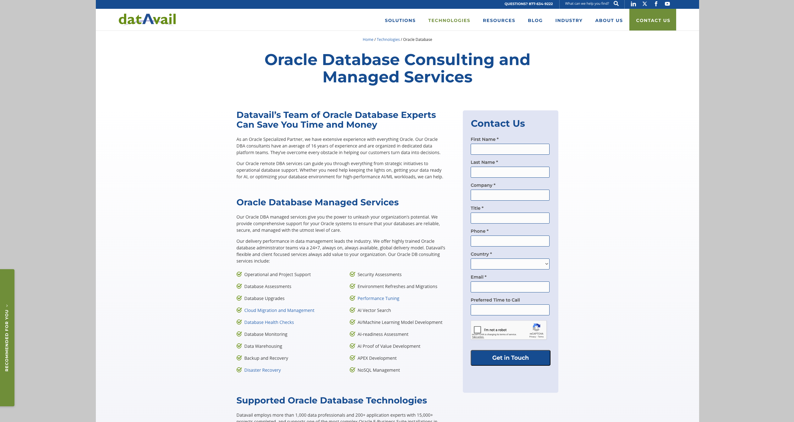 Datavail is a large, generalist Oracle managed service provider that covers the entire IT stack, from application development to database administration.