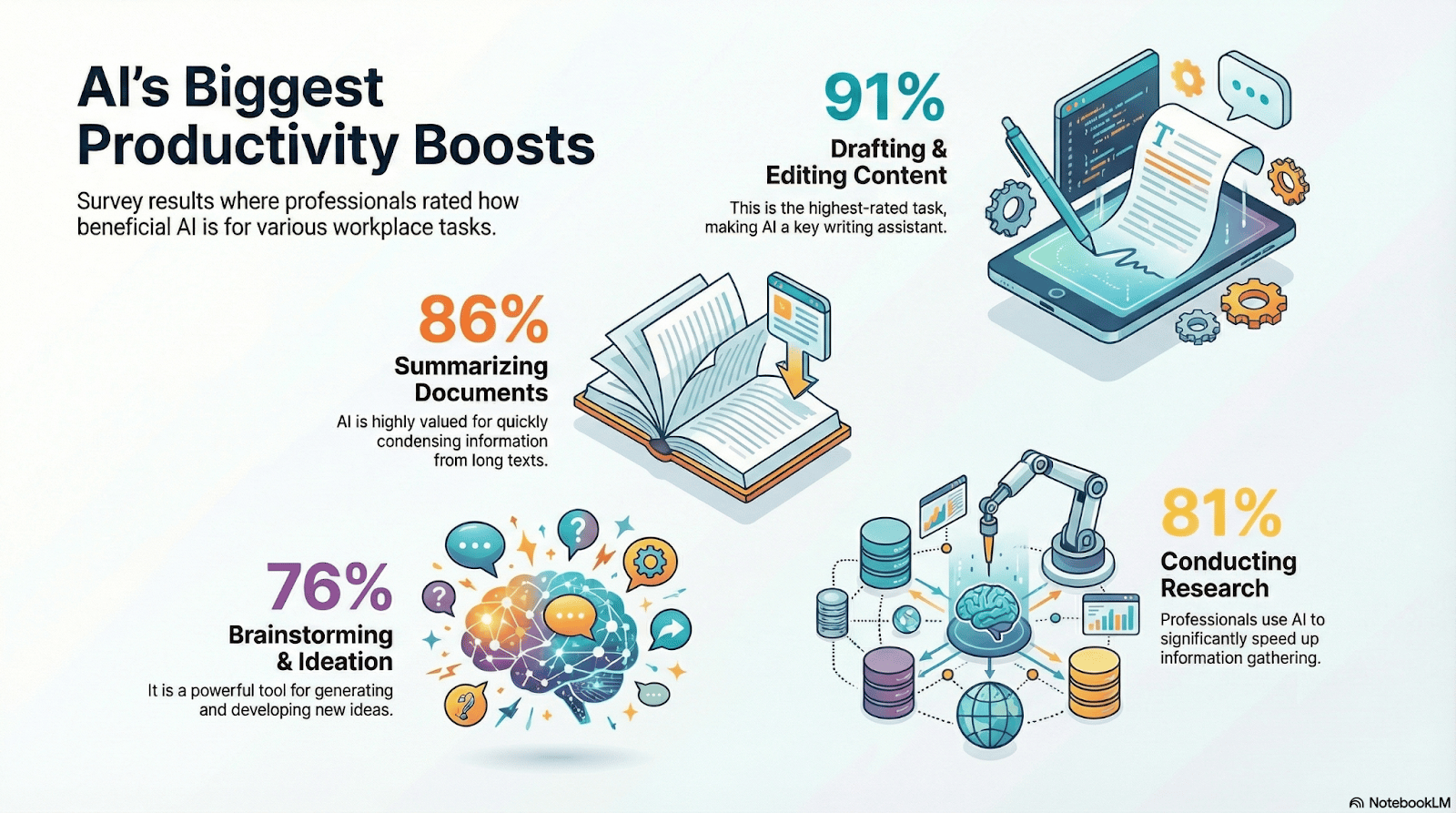 Most beneficial use cases for AI in the workplace.