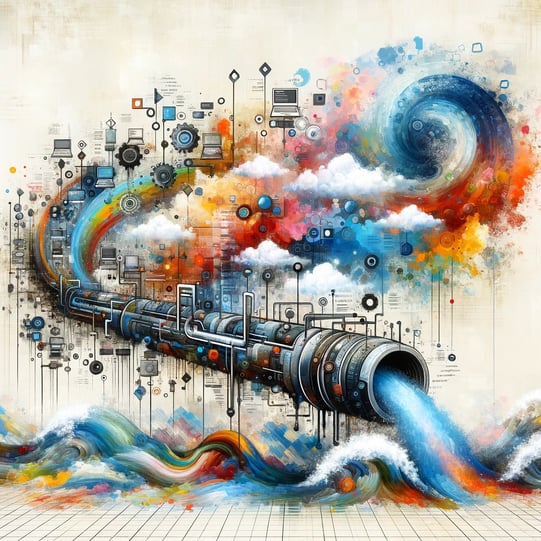 Colorful representation of the data pipeline