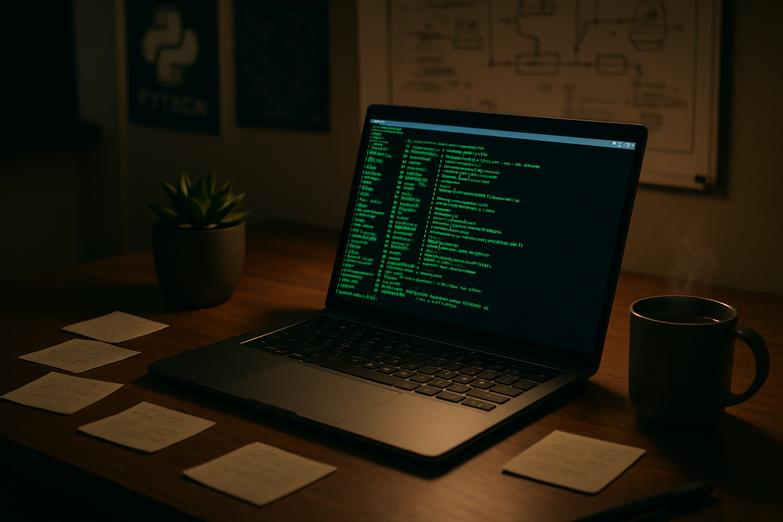 A computer programmer's workspace